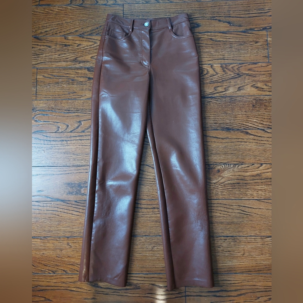 Aritzia Melina Pant 00 - Wilfred Brown Vegan Leather